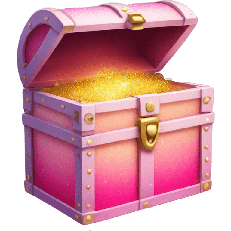 Pink ombre treasure chest box with glitter  emoji