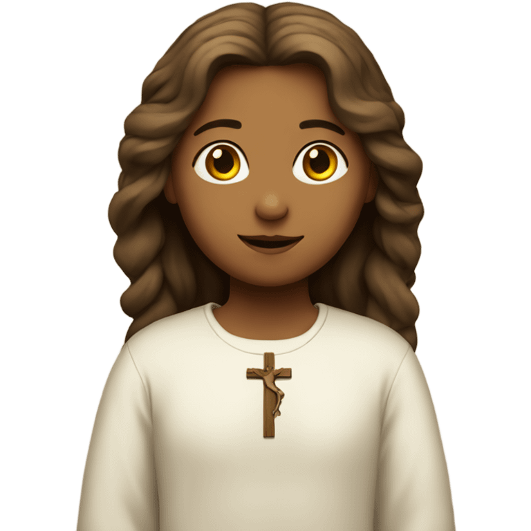 Girl  standing by Jesus emoji