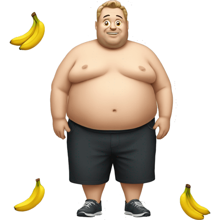 Fat Man with bananas  emoji