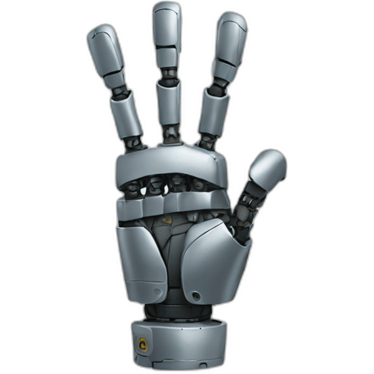 robot hand peace emoji