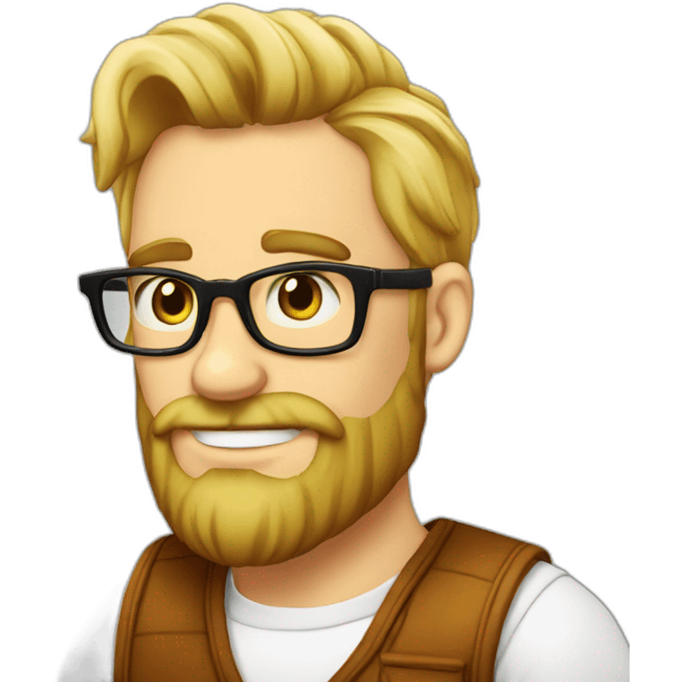 Dude blond glasses beard drink rhum emoji