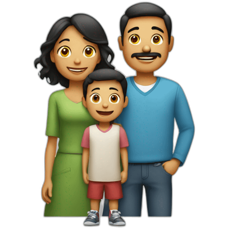 Familia con un niño de dos años  emoji