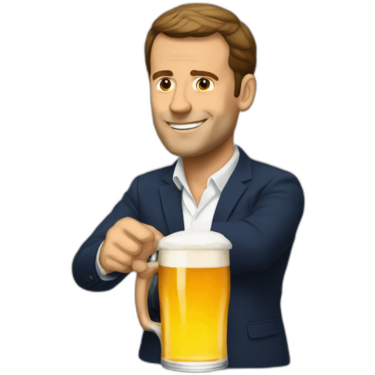 macron drink beer emoji