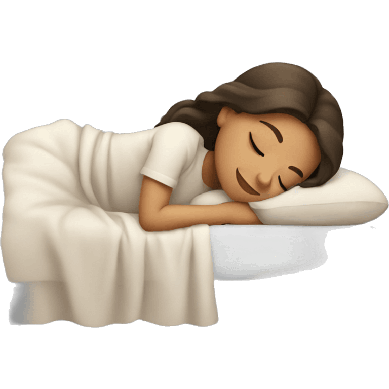 Brunette girl sleeping emoji