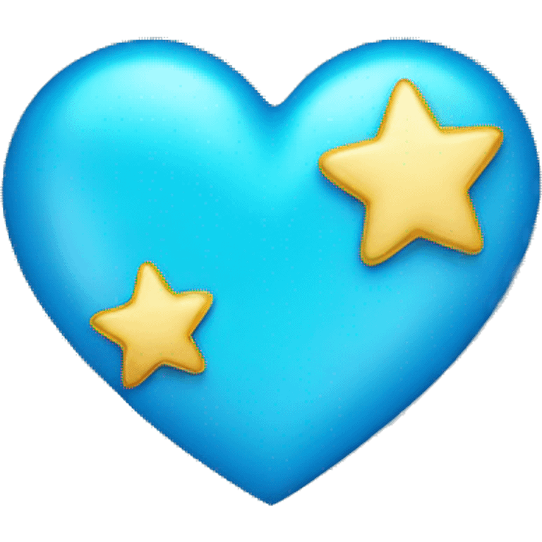 blue heart  with sparkling star emoji