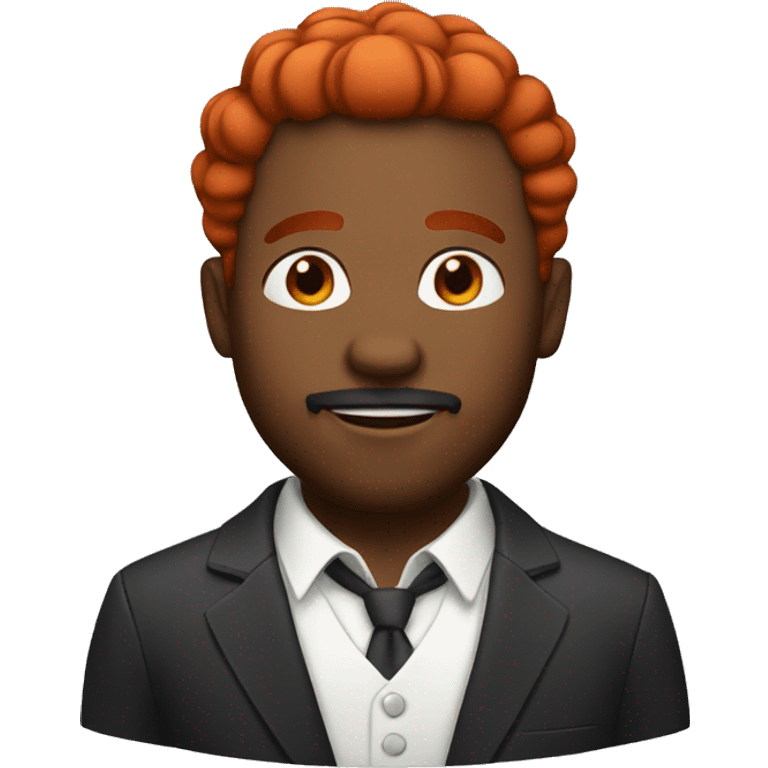 Black man with short red hair and red beard and mustache emoji