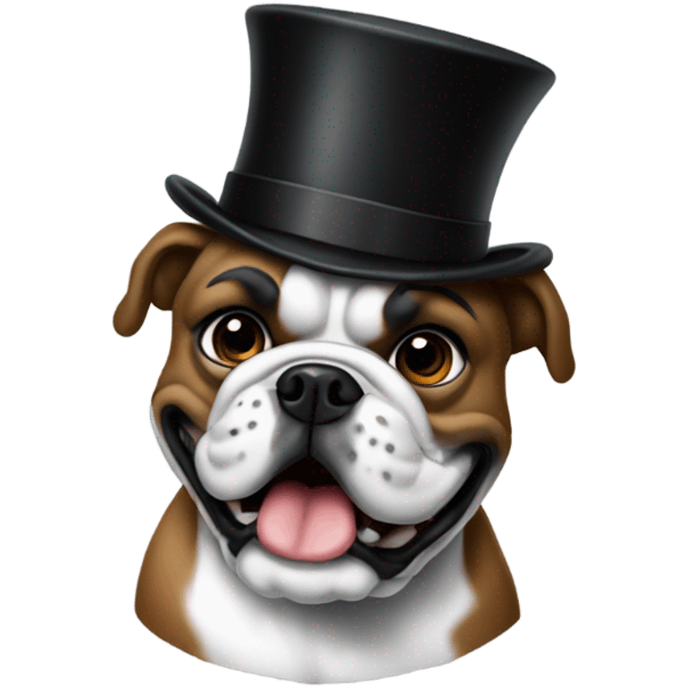 Georgia bulldog with top hat emoji