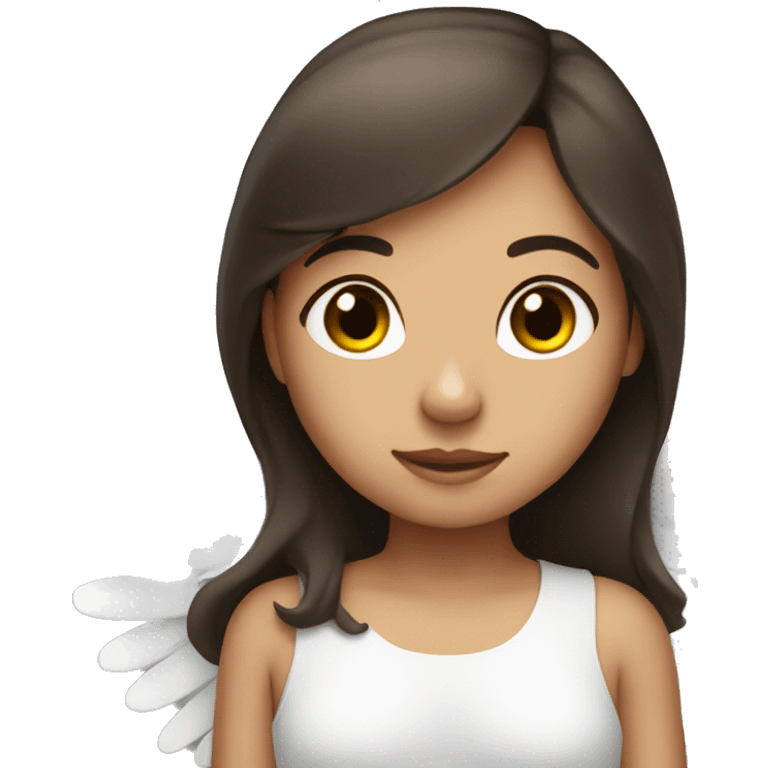 brunette girl with angel wings emoji