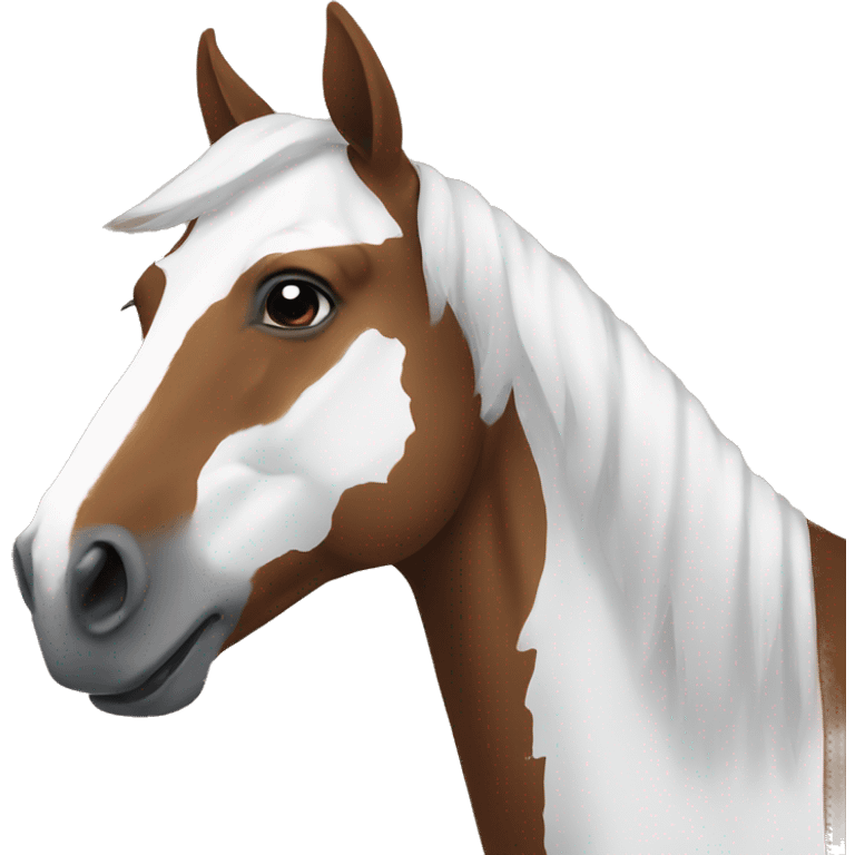 Brown horse head with a white marking emoji