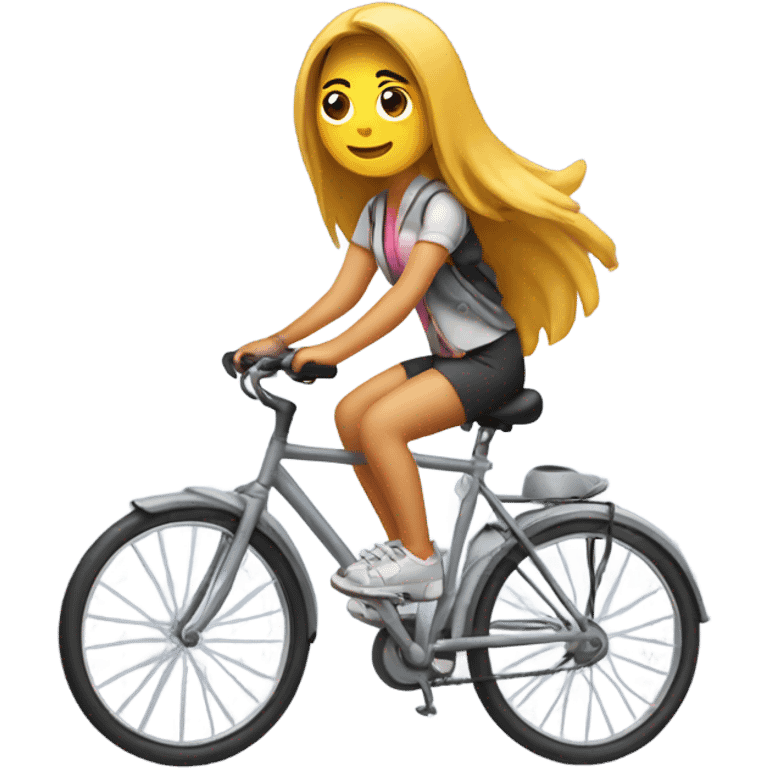 Chica haciendo bici estática emoji