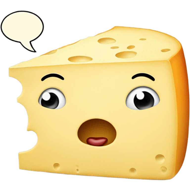 Cheese talking about others emoji