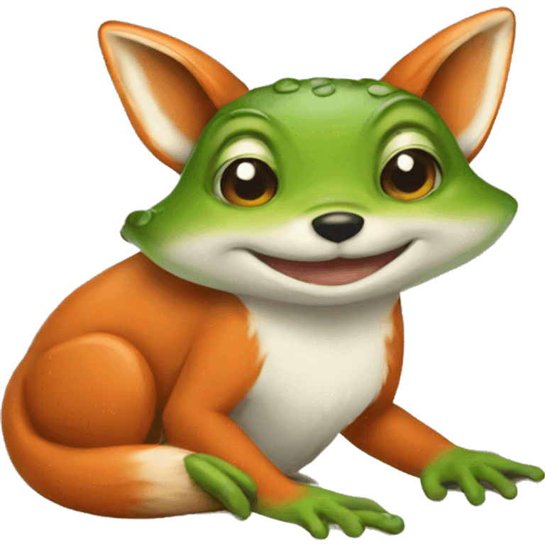 Fox and frog emoji