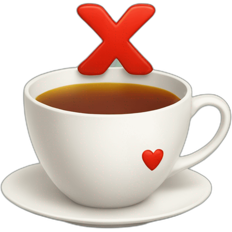 teacup with large red x on top of it emoji