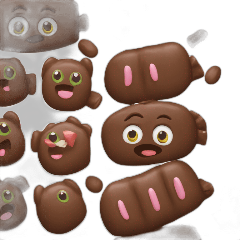 barra de chocolate con ojitos emoji