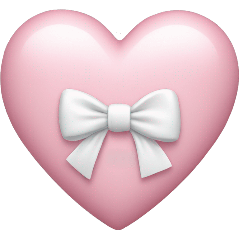 Pastel pink heart with white bow emoji