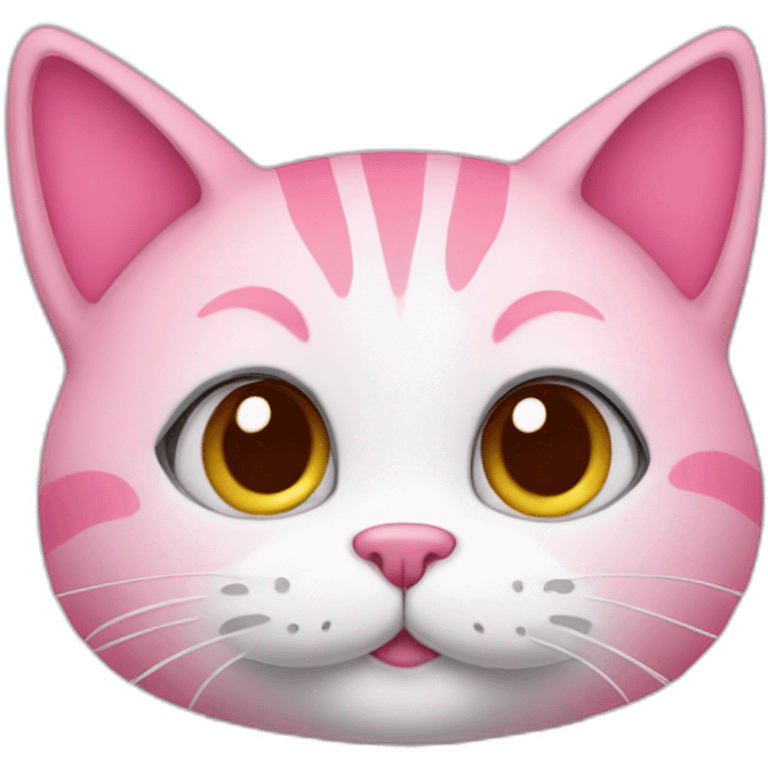  pink cat with animated heart emoji