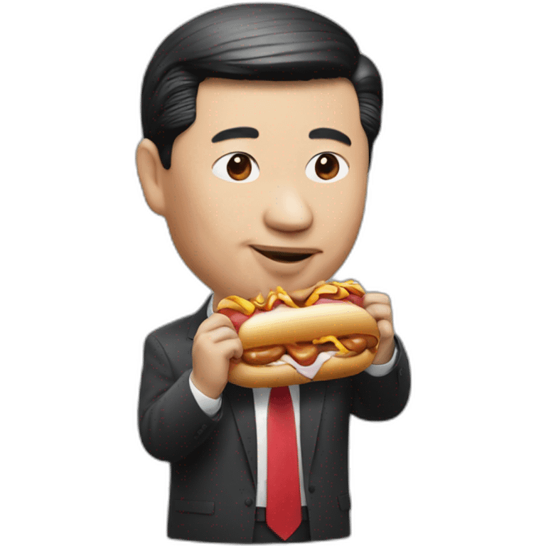 President Xi eating hotdog emoji