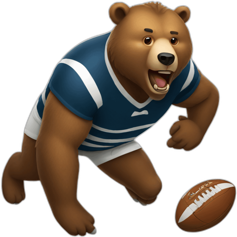 bear playing rugby emoji