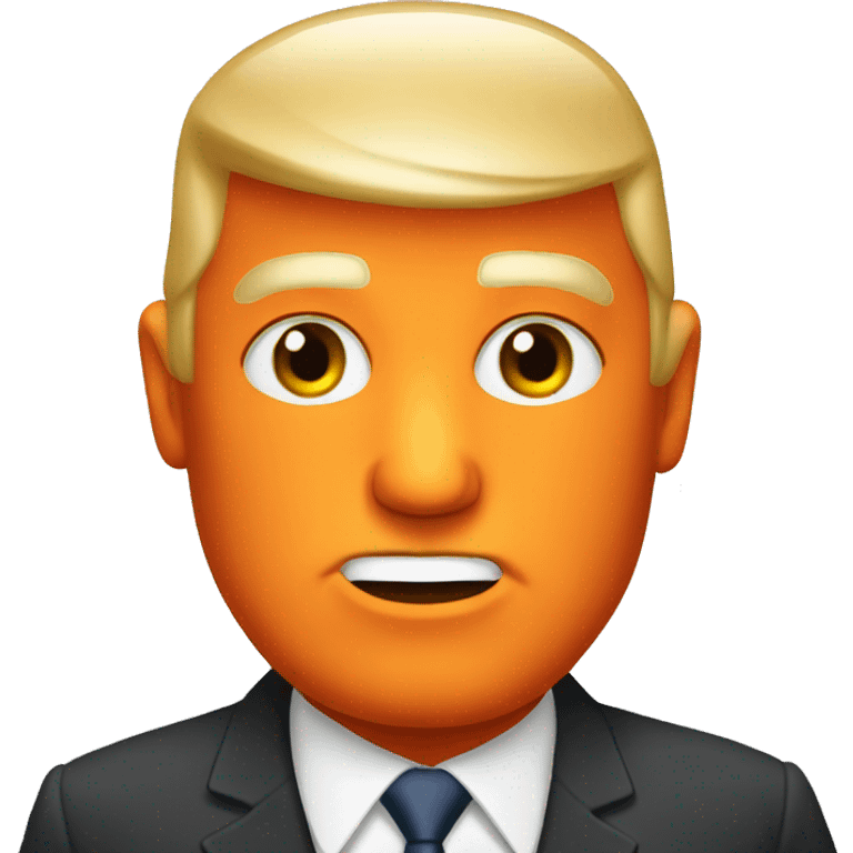 Bald Donald trump with orange face emoji