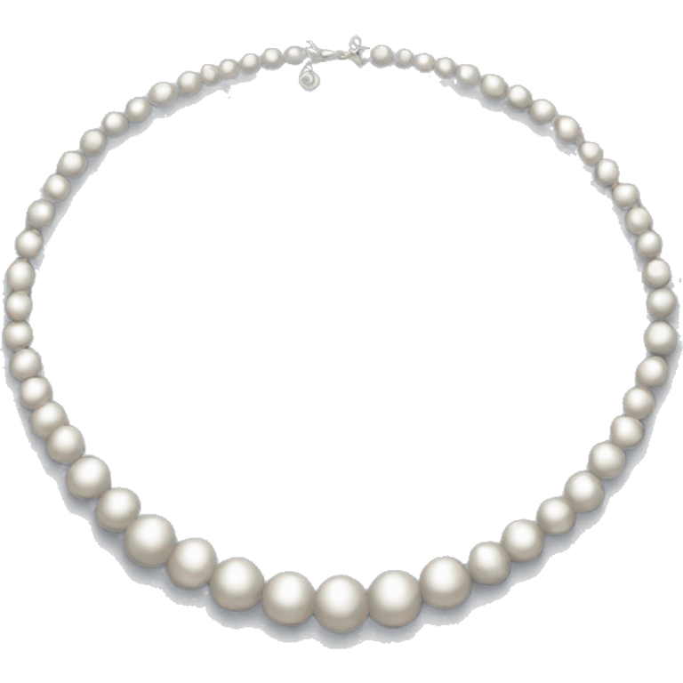 Silver pearl necklace  emoji