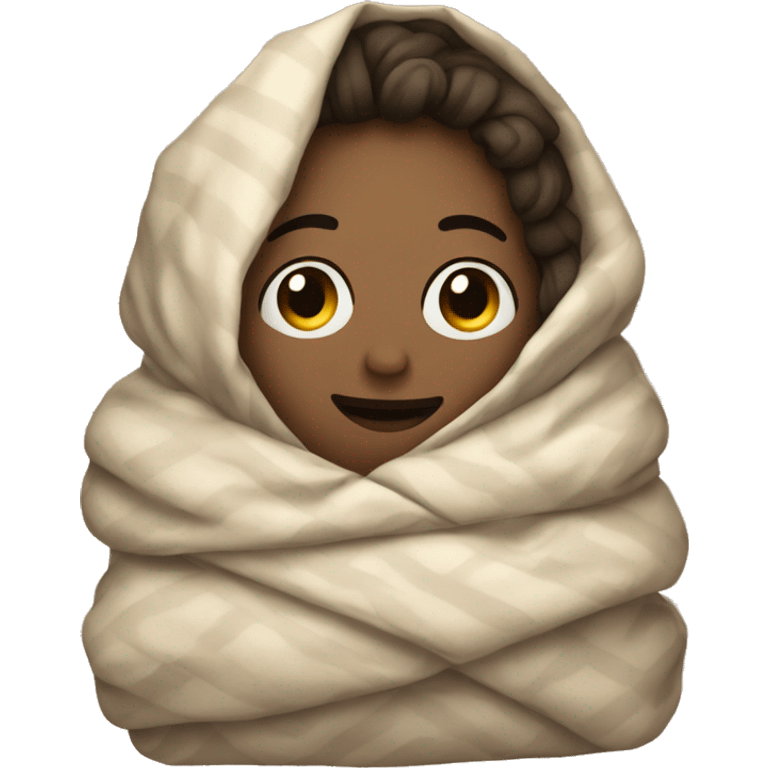 Person wrapped in blankets emoji