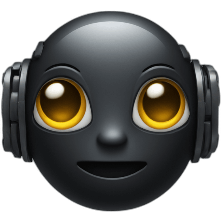 cute black robot face emoji