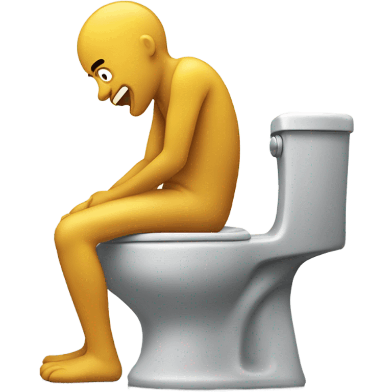 man sitting on toilet throwing up emoji