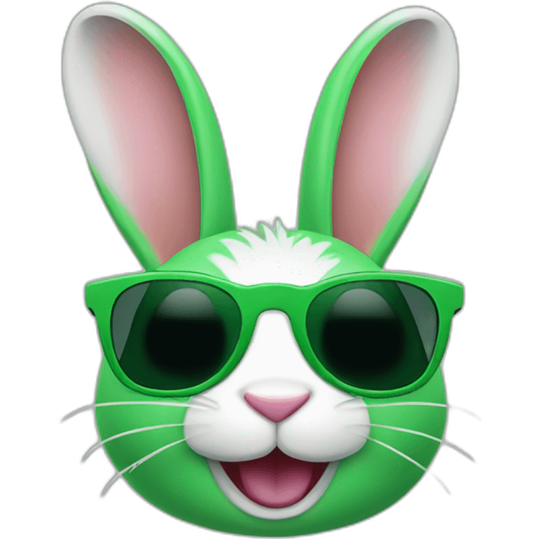 green rabbit winking sunglasses emoji