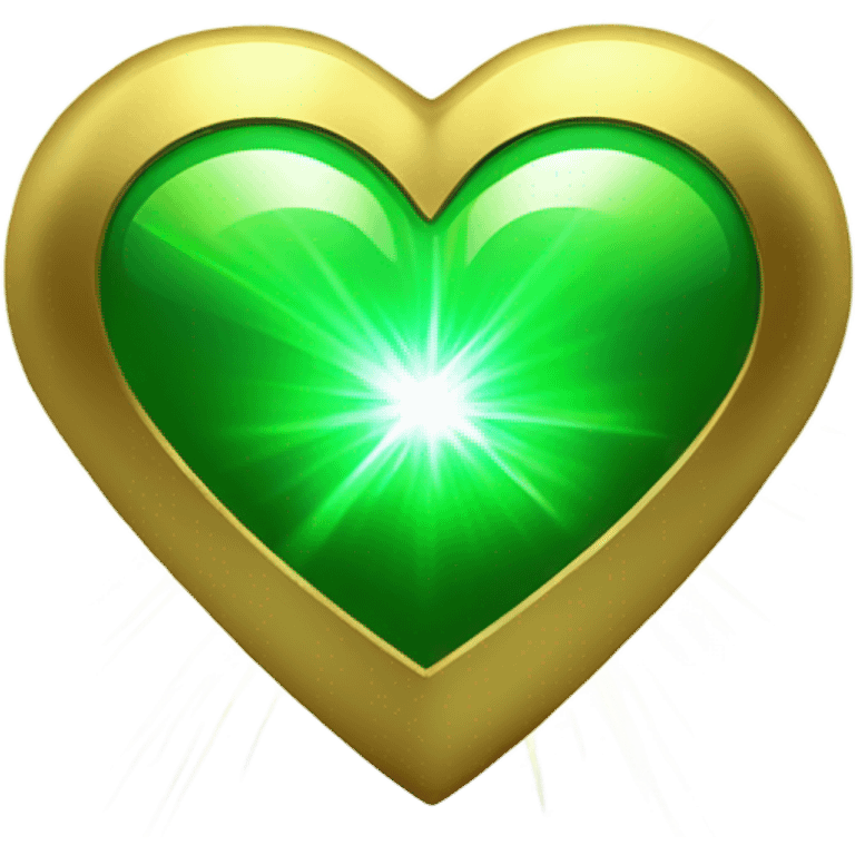 Gold heart shape with Radioactive laser emoji