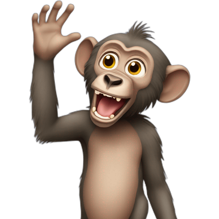 baboon waving emoji