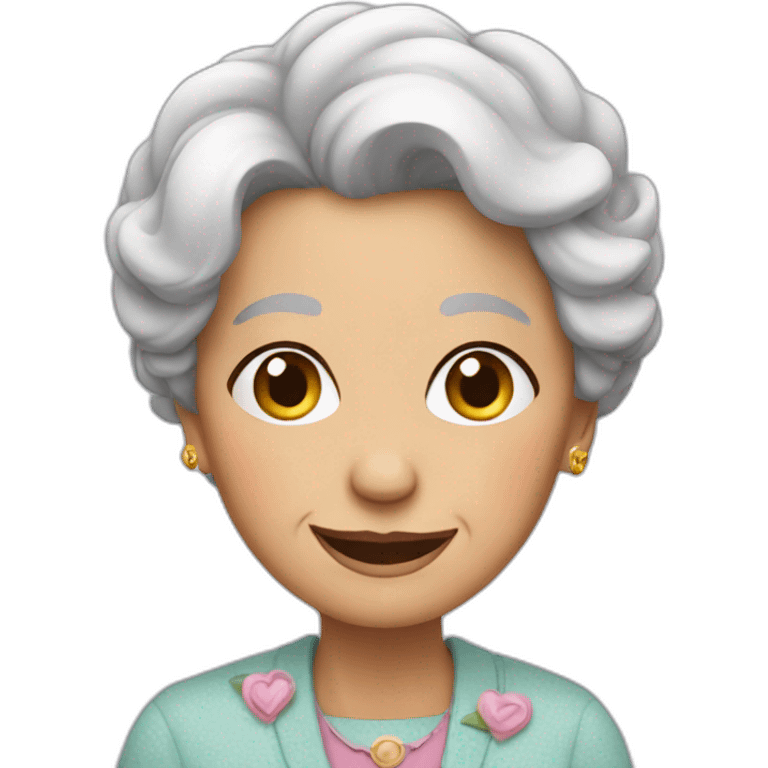 Elderly woman in love emoji