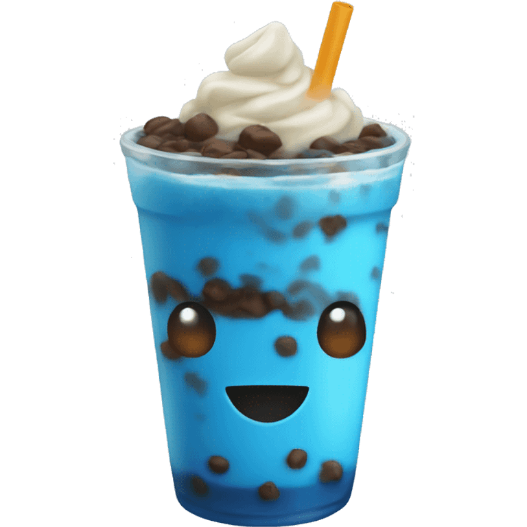 Blue drink with boba emoji