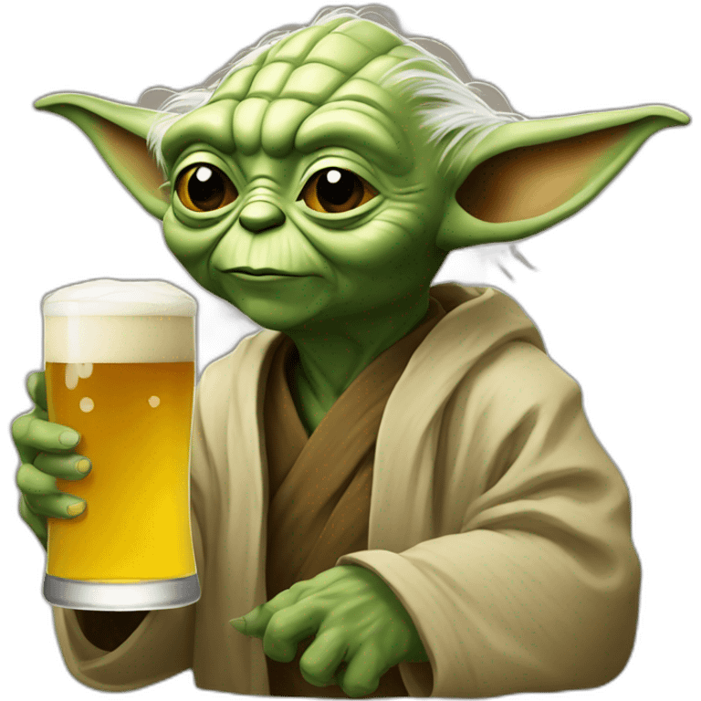 Yoda avec une bière  emoji