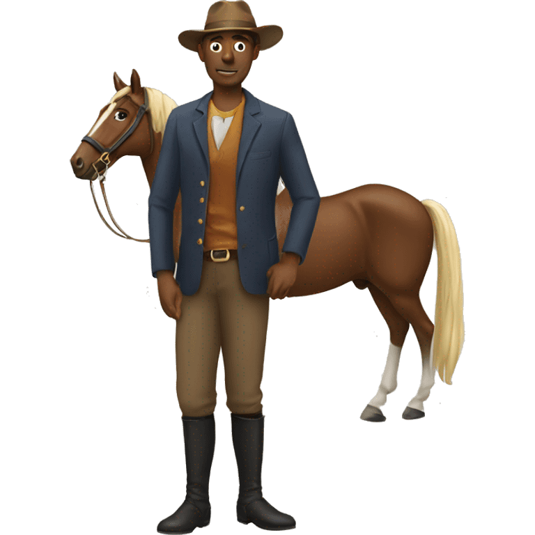 A man with a horse emoji