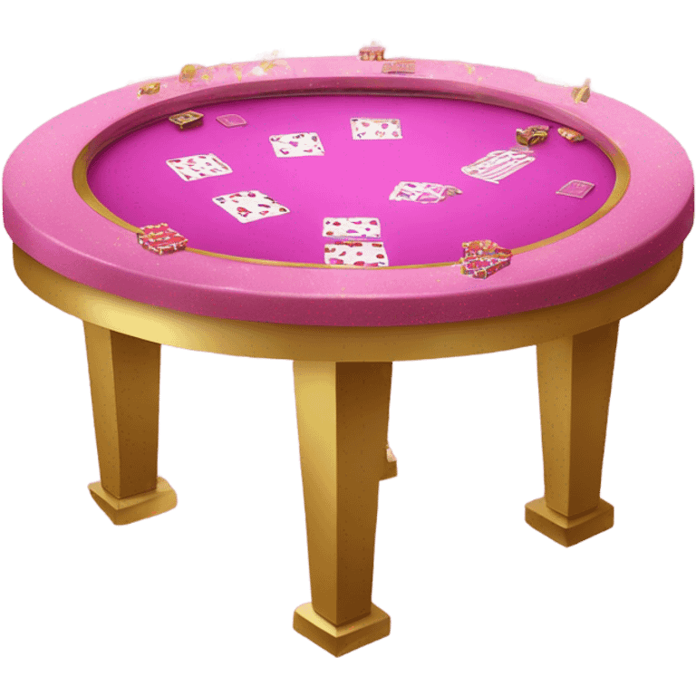 Pink gambling table with glitter  emoji