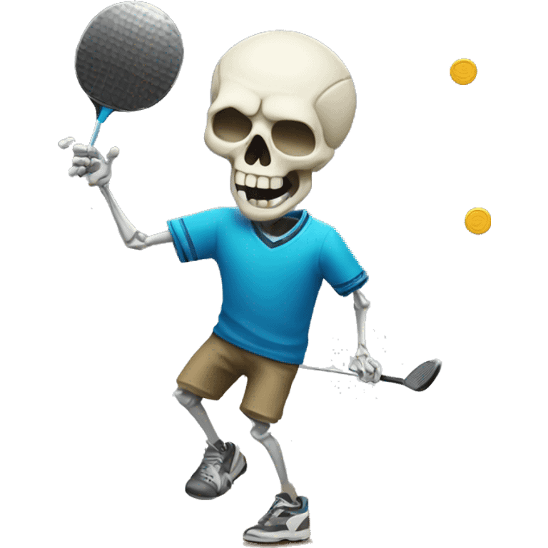 Skull playing disc golf emoji