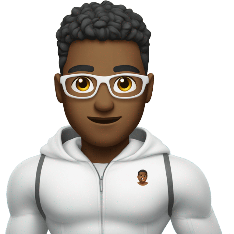 male in white sportswear emoji