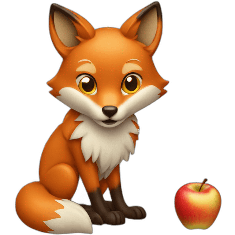 Fox making an apple pie emoji