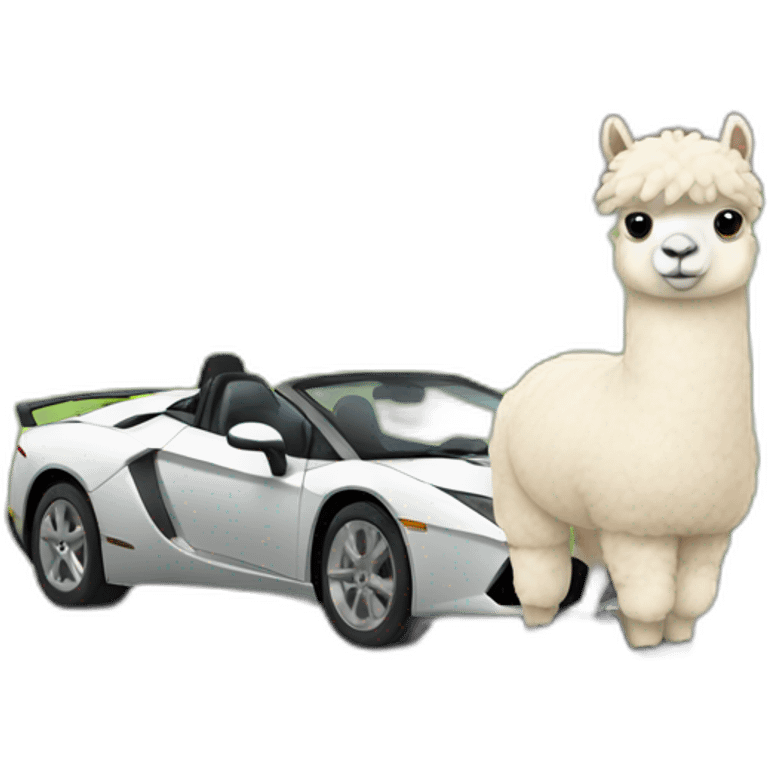 Alpaca in sportcar  emoji