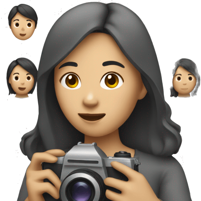 asian woman holding a camera emoji