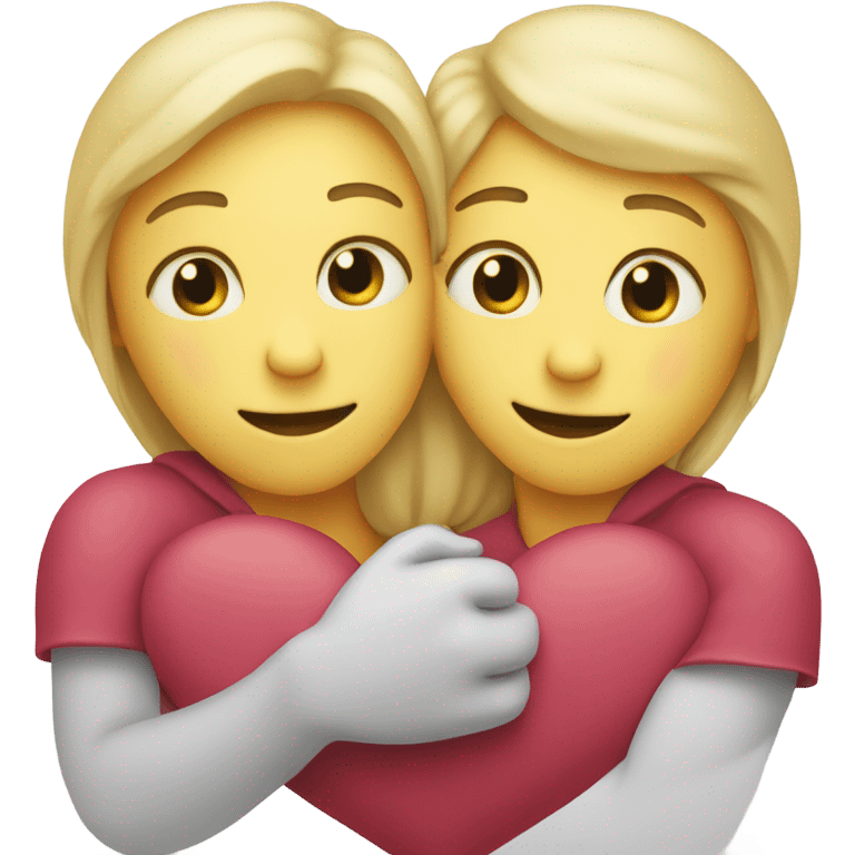 Two hearts hugging each other emoji