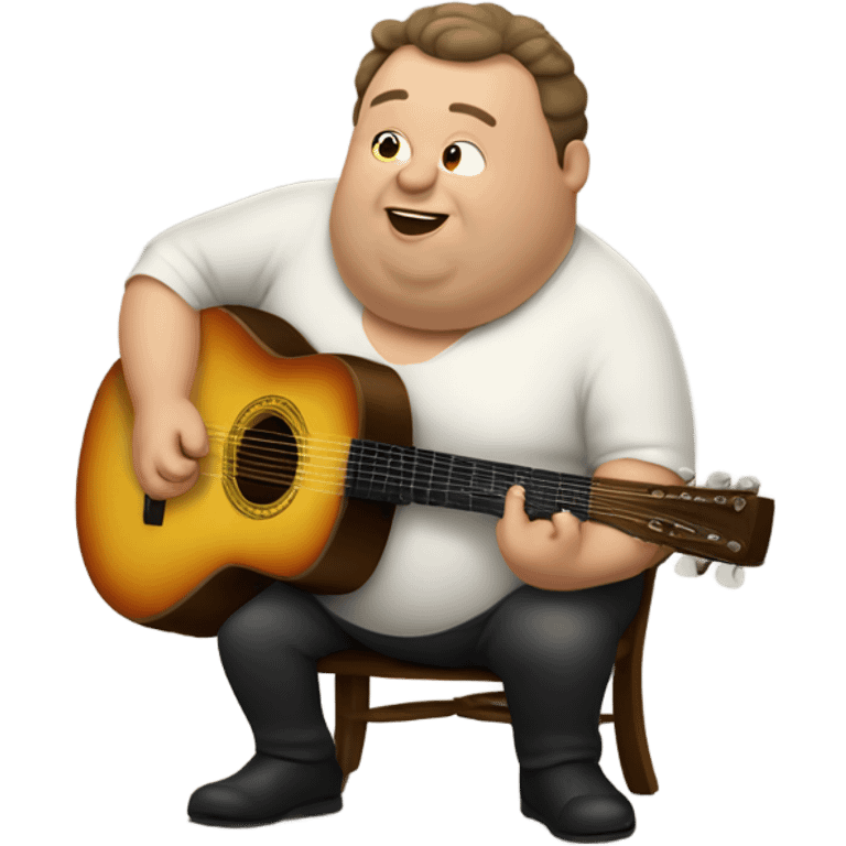 Fat guy playing guita emoji