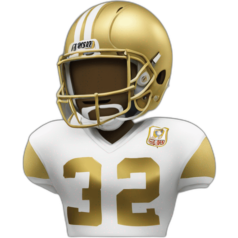 football wearing gold chain with gold shades emoji