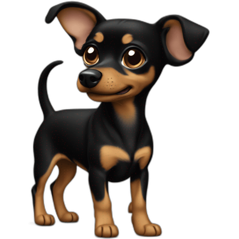 Chiweenie black emoji