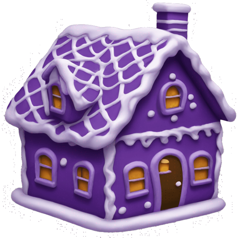 Cosy dark purple gingerbread house  emoji