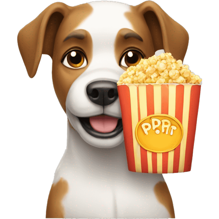 Dog with popcorn emoji