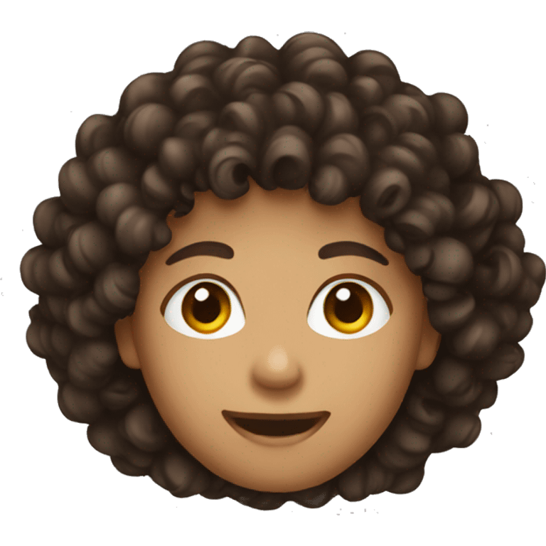 mixed skin dark brown curly head emoji  emoji