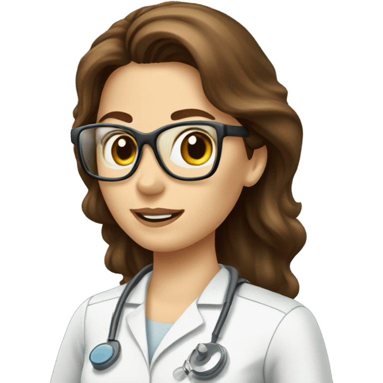 Women X-ray technologist with brown hair taking an X-ray  emoji