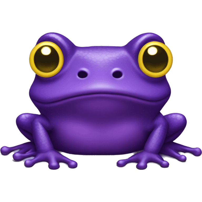 purple frog with yellow heart eyes emoji