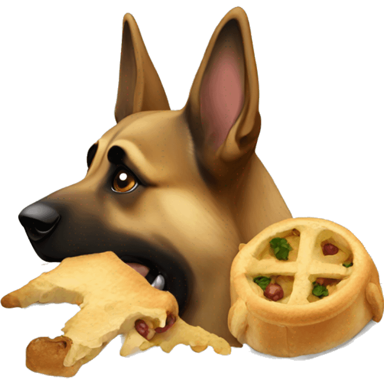 German shepherd eating  emoji